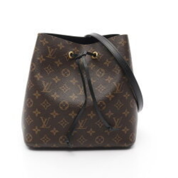 Louis Vuitton NeoNoe Noir Black Shoulder Bag Leather Brown Black - Picture 1 of 6